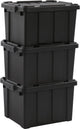 Iris powerbox robuust opbergbox - 21l - kunststof - zwart - set van 3