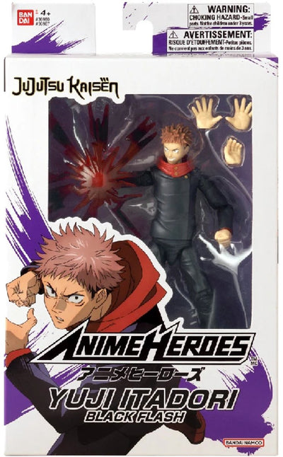 Bandai - eroi anime - jujutsu kaisen - action figure anime eroi 17 cm - itadori yuji black flash - jujutsu kaisen con licenza ufficiale - yuji action figure versione flash nera - 36987