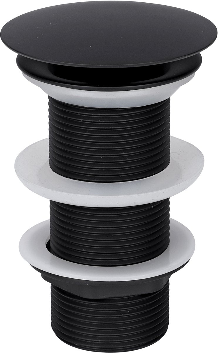 Tapón de drenaje Differnz negro mate - combinación siempre abierta - tamaño: l - ã˜ 72 mm