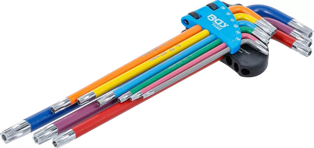 Set chiavi esagonali Bgs technic extra lunghe per torx con foro Set da 9 pezzi