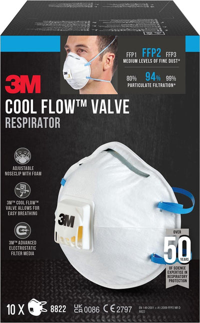 3m 1062065 - fine dust mask ffp2 ffp2, with valve, 10 hp | 1 pc