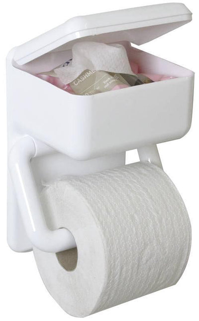 Wenko toilet roll holder with moisture wipe storage