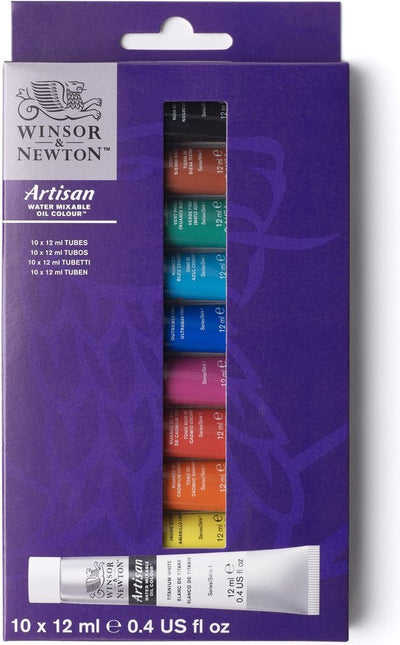 Winsor Newton 1590271 artisan water mixable oil paint set – 10 × 12 ml – water mixable oil paint - starter set