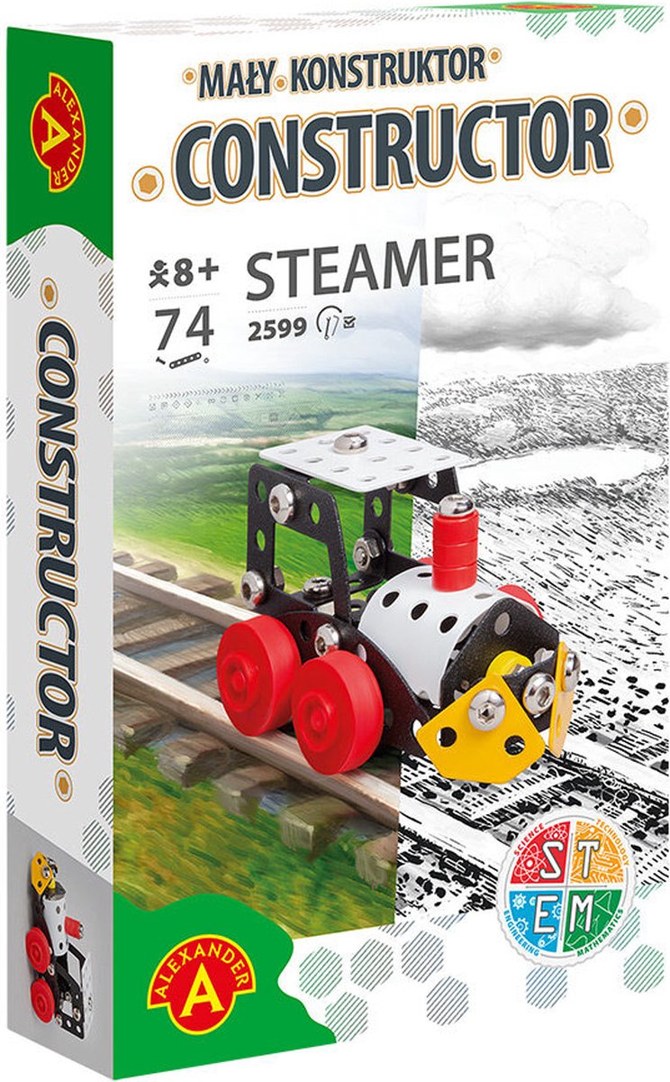 Alexander Toys Constructor - Apisonadora de vapor (máquina de vapor) - 74 piezas