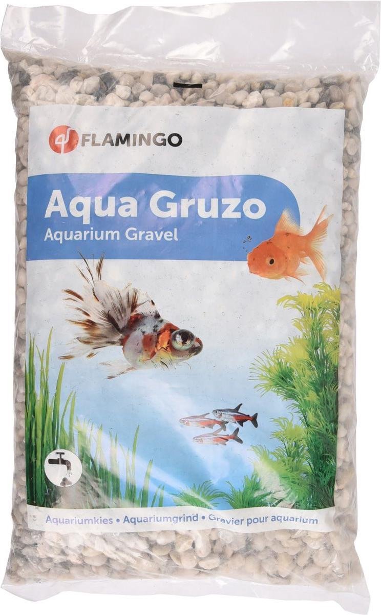 Flamingo aquarium – gravel gruzo coarse – aquarium gravel – coarse gravel for aquarium – gray – 43x27.5x6 cm – 10 kg – European quality