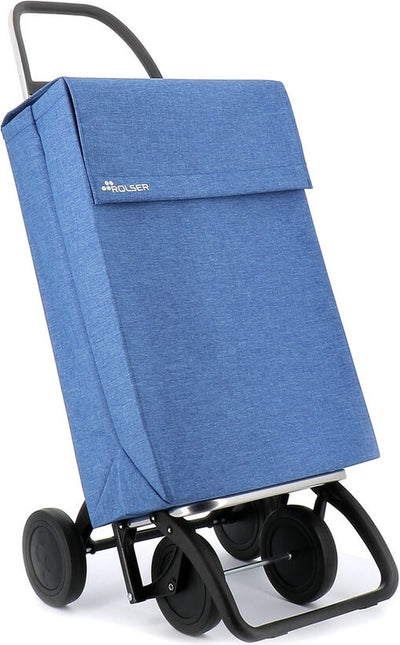 Rolser shopping trolley jean tweed - 4 wheels - azul