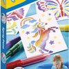 Totum spraypens 5 blaaspennen knutselset incl. unicorn en dieren sjablonen - creatief speelgoed vanaf 4 jaar - knutselen tekenen en schilderen cadeau tip