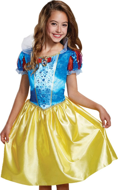 Disfraz de princesa disney - blancanieves, blancanieves clásica, talla m (7-8 años), niñas