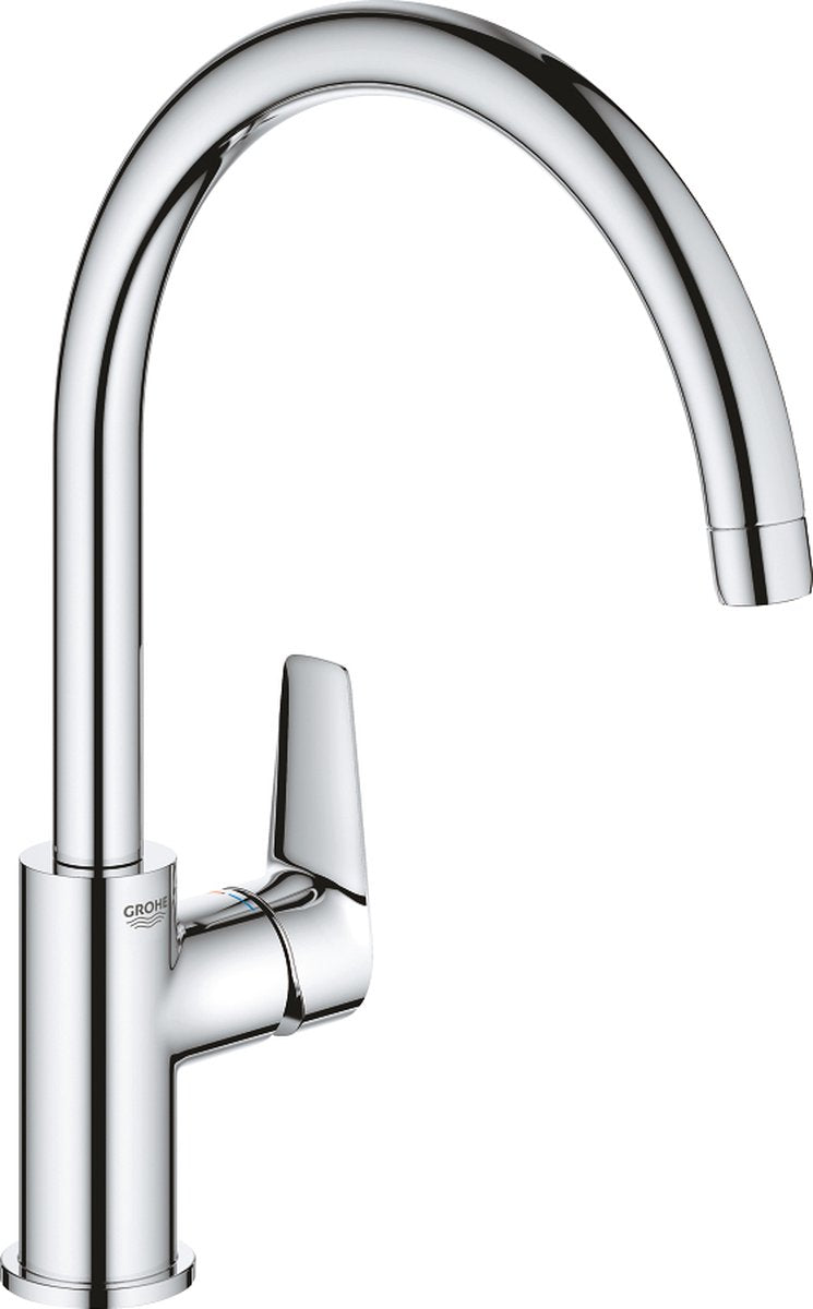 Rubinetto cucina Grohe Bauedge - bocca alta - rotazione 360° - cromo
