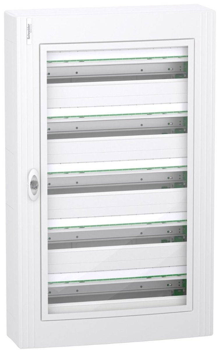 Set prisma Schneider electric scatola fusibili vuota 5 file 120 moduli con porta trasparente (lvsxm524)