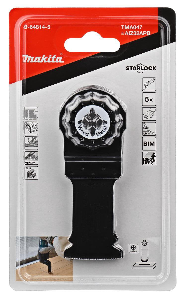 Accesorios Makita hoja de sierra de inmersión 32mm madera metal (5uds) - b-64814-5 - b-64814-5