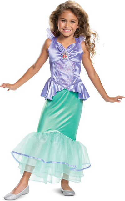 Disfraz princesa disney - la sirenita, vestido ariel deluxe, talla s (5 - 6 años), niña