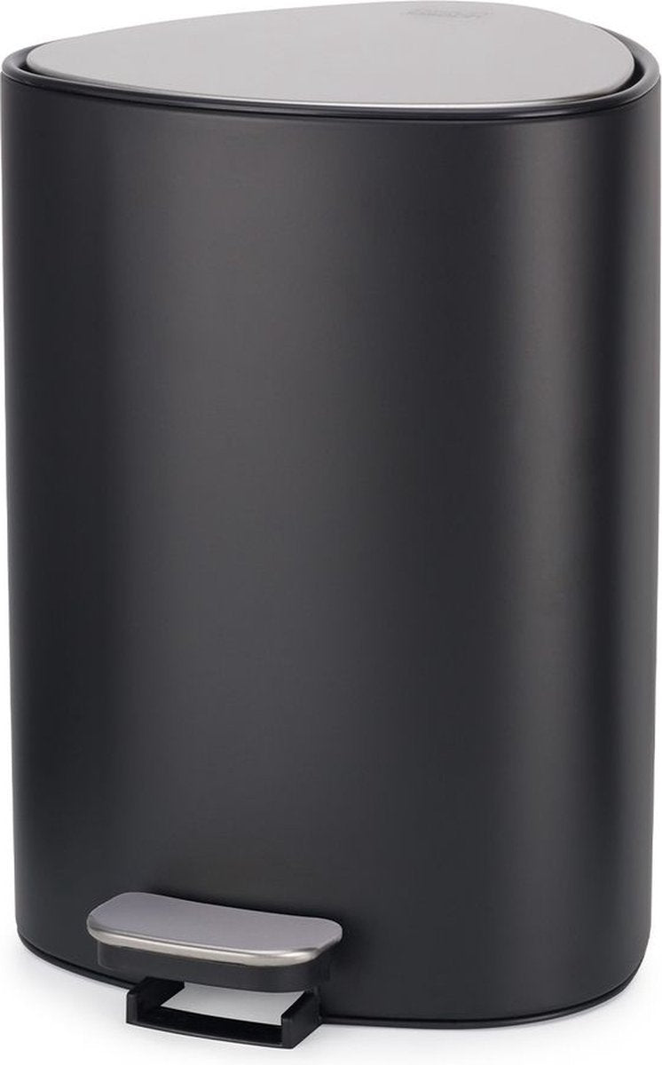 Cubo de basura Joseph Joseph - cubo de basura de lujo con pedal de cierre suave y compartimento interior para bolsas de basura - negro mate