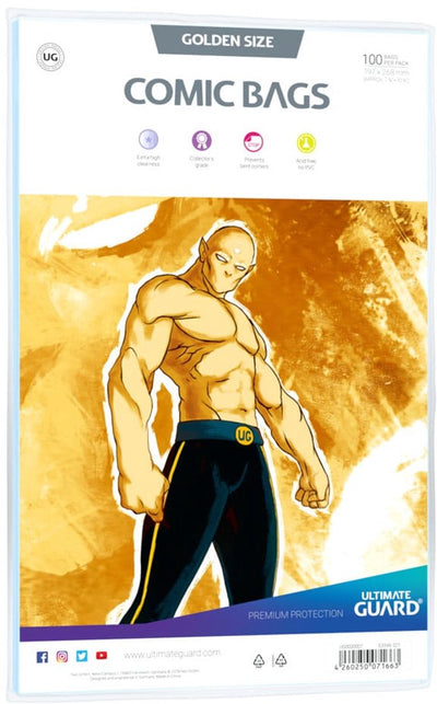Bolsas de cómics Ultimate Guard estándar (100) - tamaño dorado
