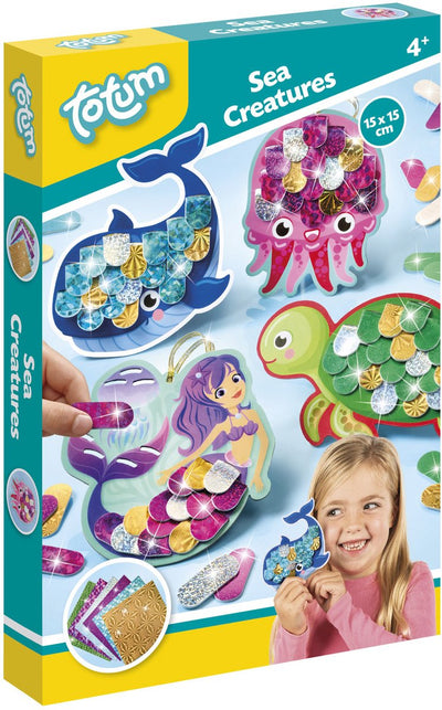 Set artigianale Totum per realizzare sirene e animali marini 15 x 15 cm | giocattoli creativi creature marine giocattoli sirene per bambini dai 4 anni in su