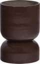 Woood toval pot laag - metaal - hoogglans paars bruin - 40x28x28