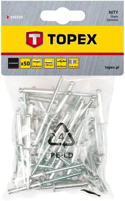 Rivetti pop Topex 4,8 x 28 mm 50 pezzi in alluminio