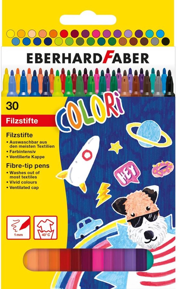Eberhard faber viltstiften - colori - 30 stuks - assorti - ef-551130