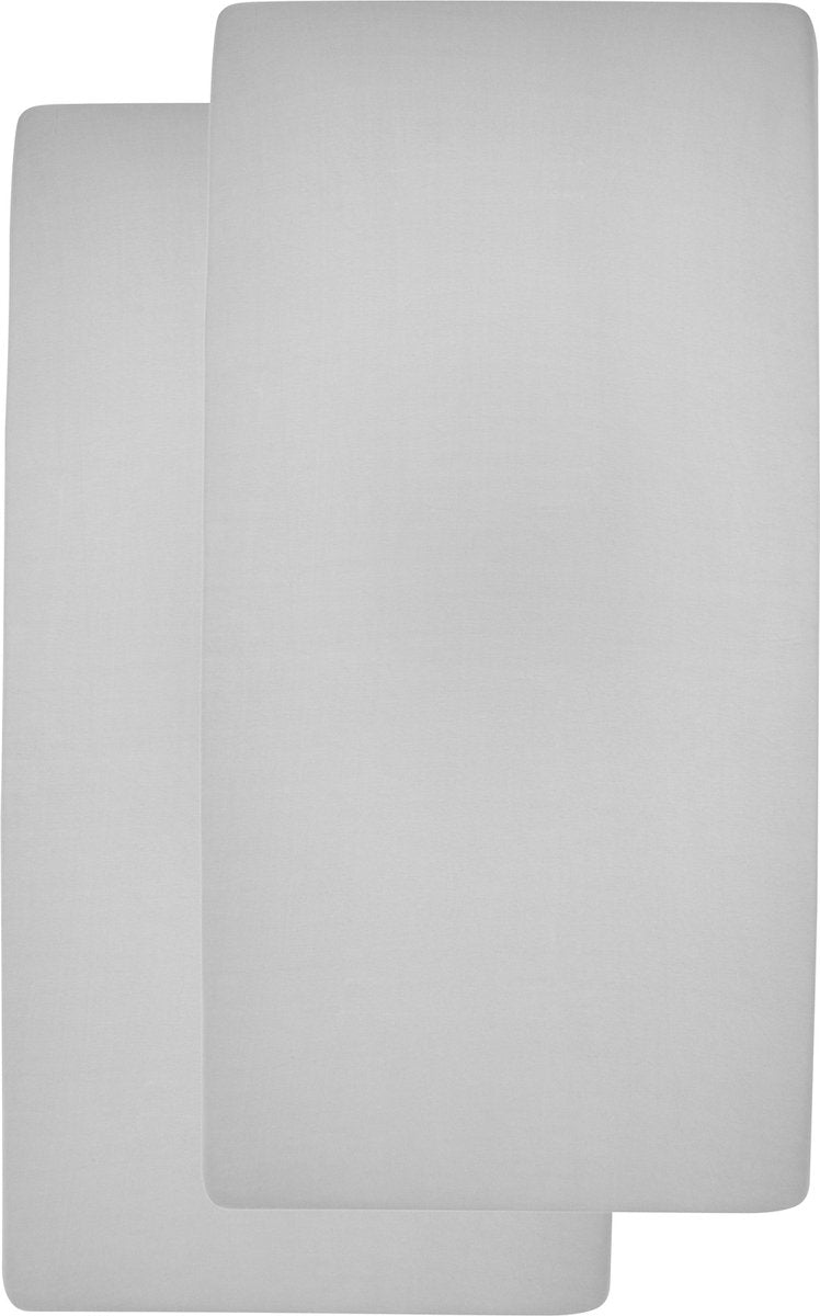 Meyco lenzuolo con angoli per culla Baby Uni - confezione da 2 - grigio chiaro - 40x80 90 cm