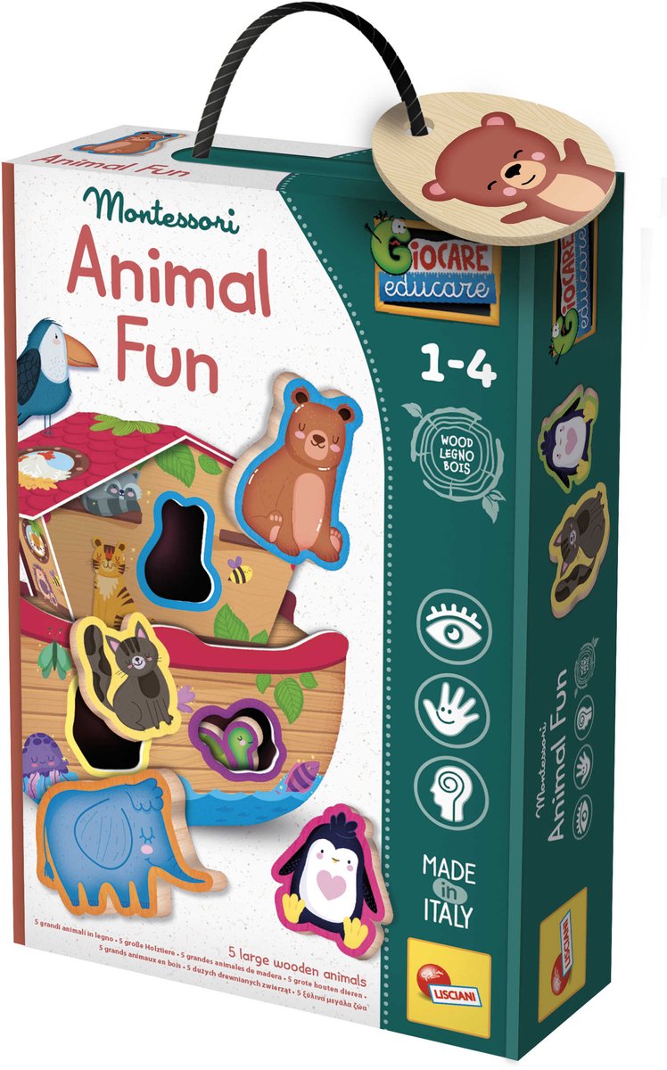 Lisciani montessori baby wood animal fun