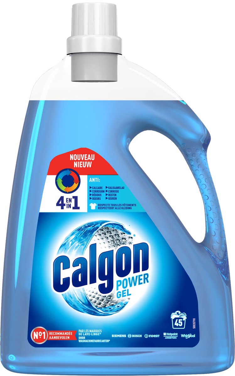 Calgon - wasmachinereiniger - gel - tegen kalkaanslag wasmiddelresten geuren - 2.25 l- 45 wasbeurten