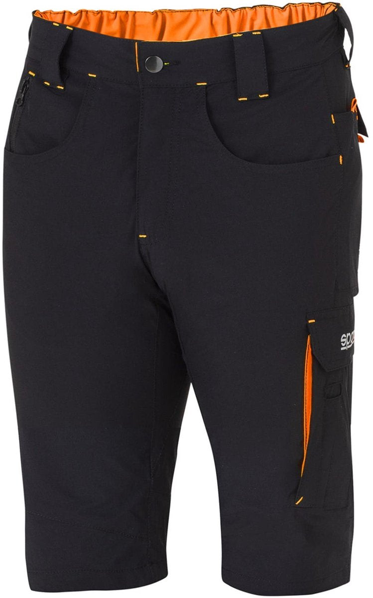 Sparco work trousers short tech light laredo - black - orange - m