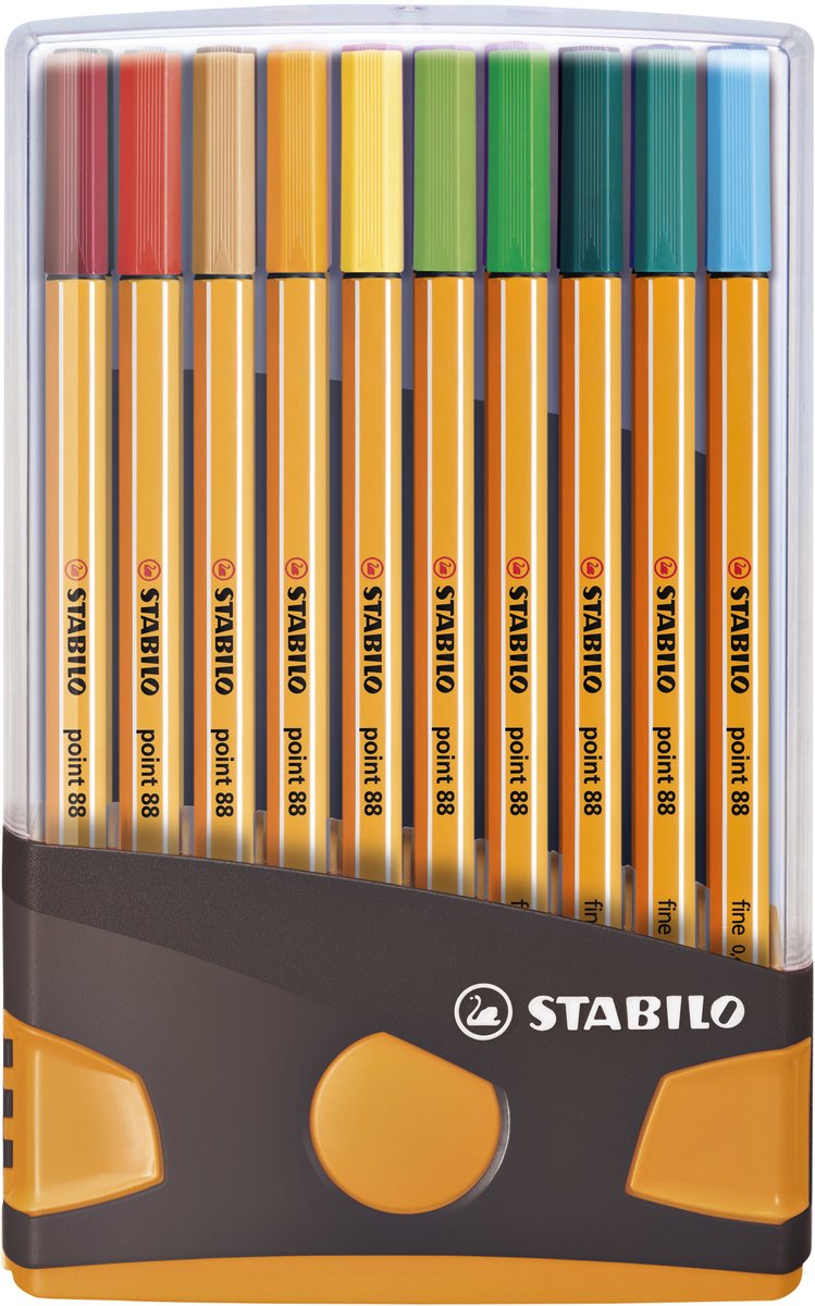 Stabilo point 88 - colorparade - arancione antracite - set con 20 colori diversi