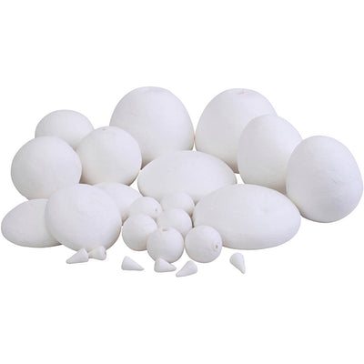 Bolas de algodón hilado, diferentes formas, tamaño 1,5-6 cm, 140 piezas 1 caja