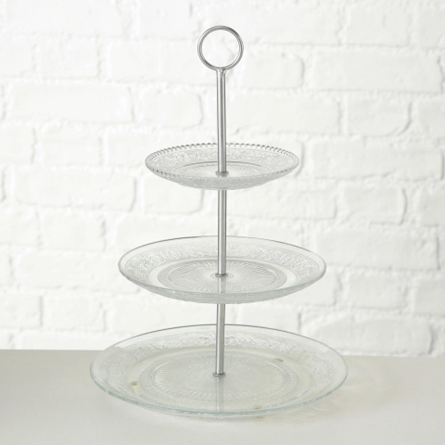 Boltze home etagere rilievo in vetro h35cm