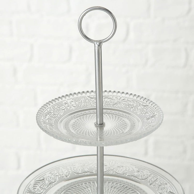 Boltze home etagere rilievo in vetro h35cm