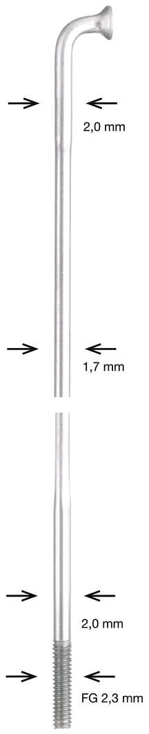 Radio Alpina radio inox db 2x1,7x2mm 272mm sil.