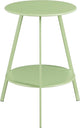 Tavolino con decorazioni Mica per esterno - h58 x ø46 cm - metallo - verde menta