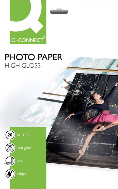 Carta fotografica Q-connect | ft a4 | 260 g| confezione da 20 fogli