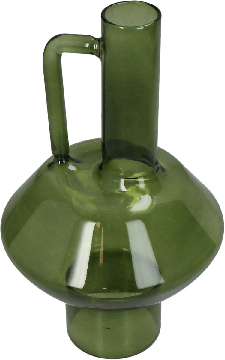 Jarrón colección HD cristal verde 12,7x12,7x21,5cm