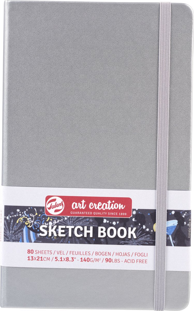 Quaderno per schizzi Talens Art Creation argento lucido 13 x 21 cm 140 g 80 fogli