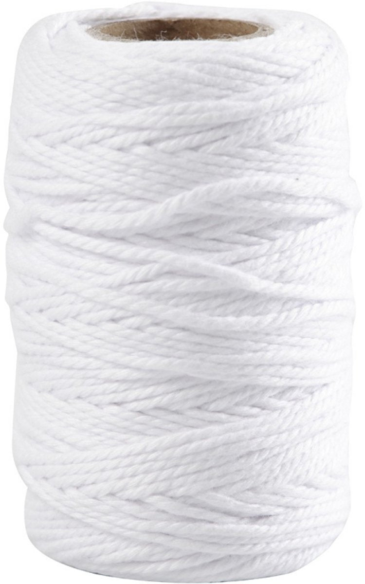 Cordón de algodón Creativ Company, grosor 1,1 mm, blanco, 50 m 1 rollo