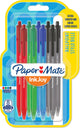 Paper mate inkjoy 100rt intrekbare balpennen | medium punt (1,0 mm) | zwart, blauw, rood en groen | 8 stuks