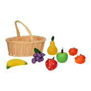Pic houten fruit in knickmand, 7dlg. - afbeelding 1