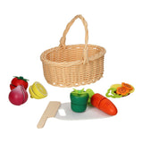 Snij-Fruit Hout in Picknickmandje - afbeelding 1