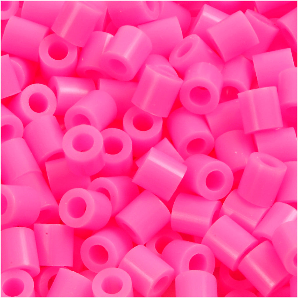 Cuentas para planchar Nabbi, medidas 5x5 mm, medida de agujero 2,5 mm, medianas, rosa (32222), 1100 piezas 1 caja