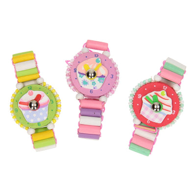 Cupcake de reloj de madera