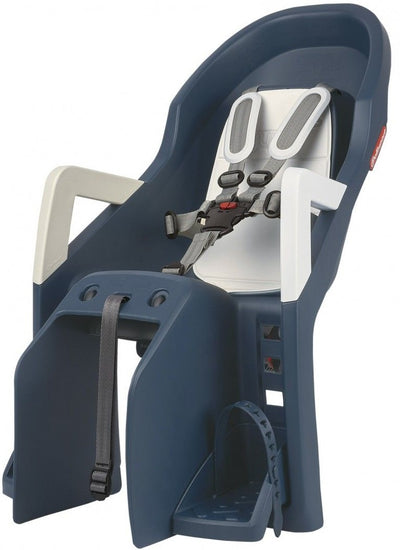 Asiento infantil de PoliSport detrás de Guppy Maxi+ con crema de jeans de confirmación de transportista (CFS)