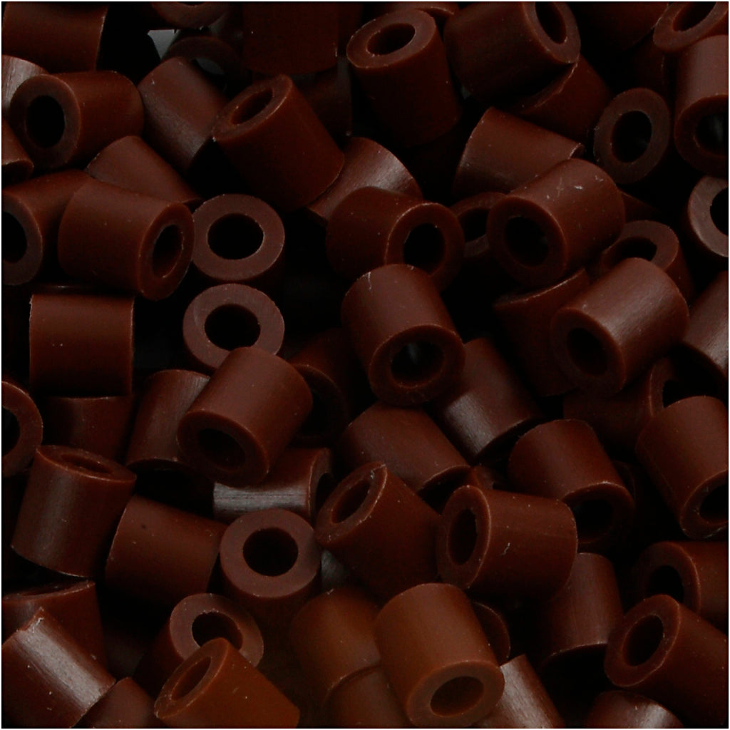 Cuentas para planchar Nabbi, medidas 5x5 mm, medida de agujero 2,5 mm, medianas, marrón (32229), 6000 piezas 1 caja