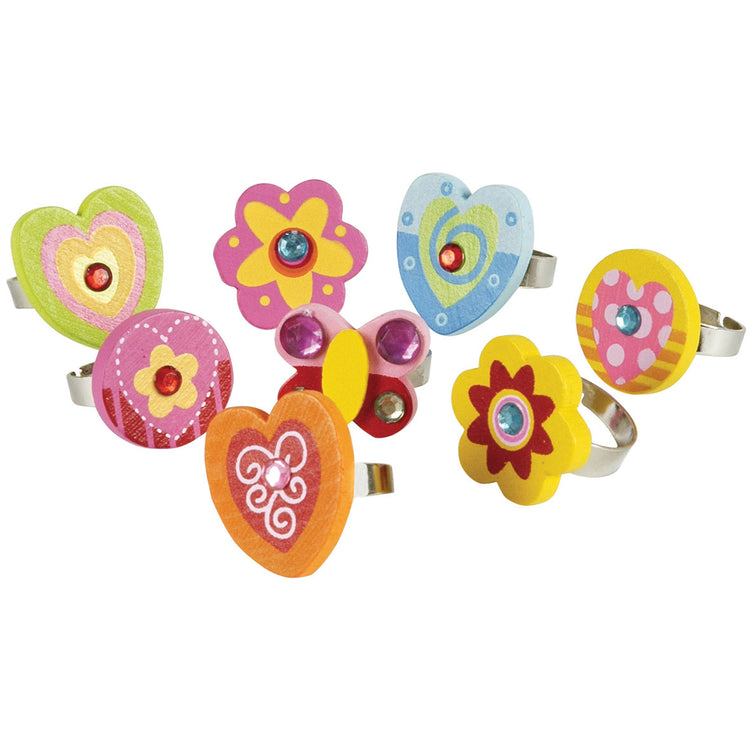Anillo de madera floral