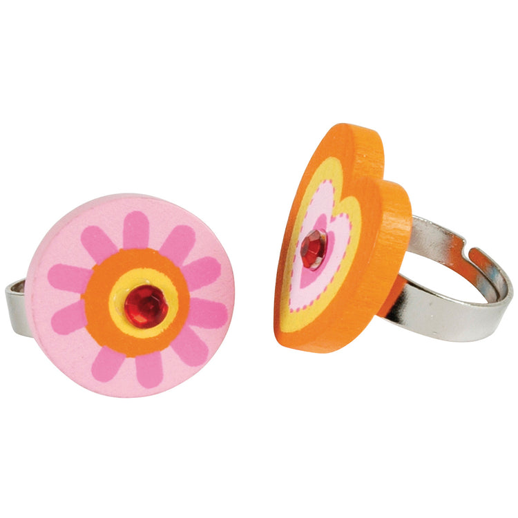 Anillo de madera floral