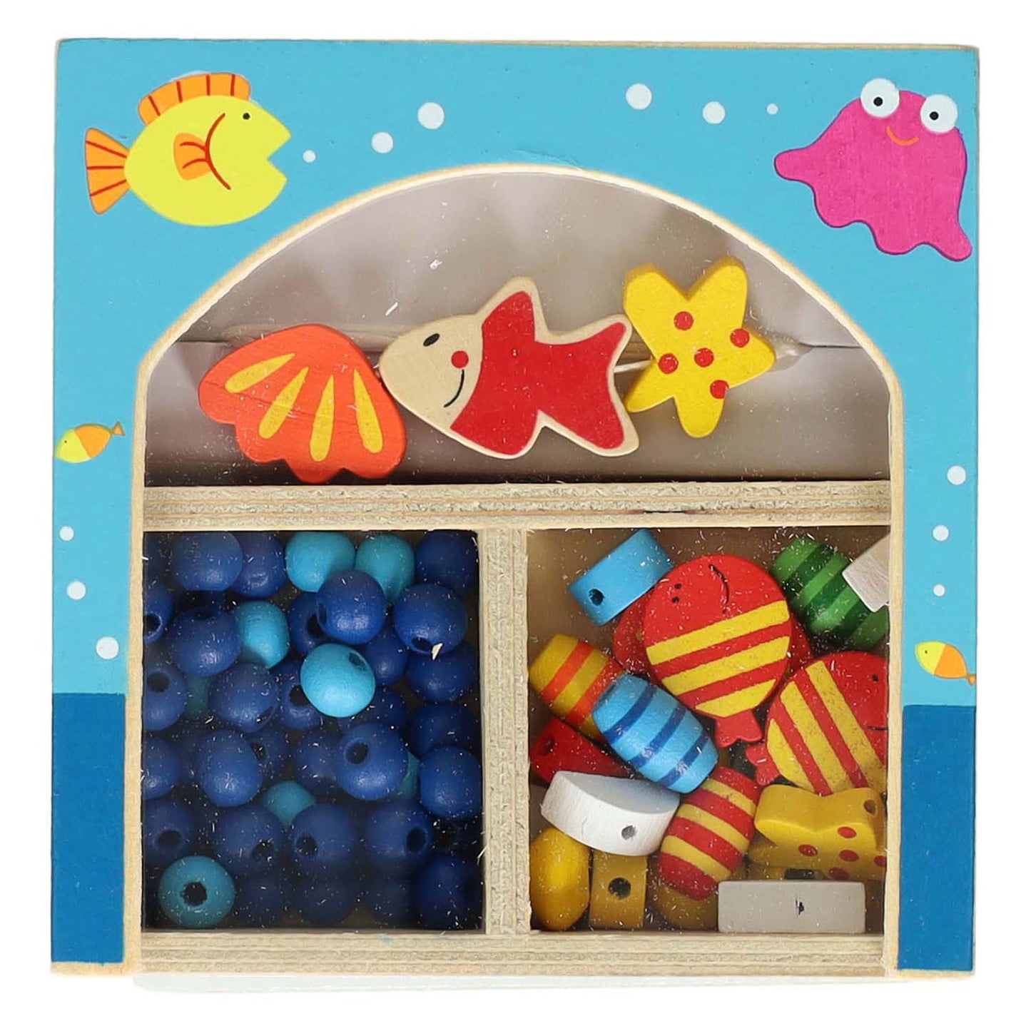 Caja de cuentas de madera