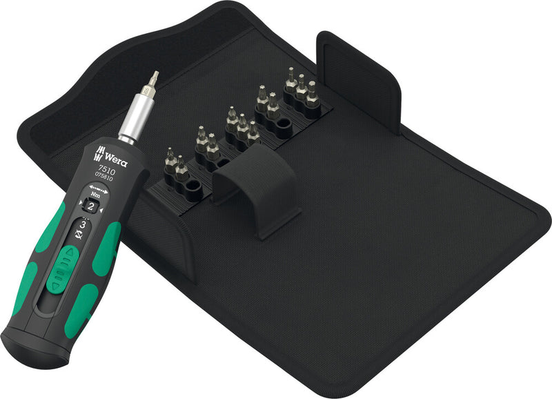 Wera 7510 14 safe-torque speed gereedschapsset voor hardmetalen wisselplaatjes schroevendraaier (zwart groen, 14‑delig)