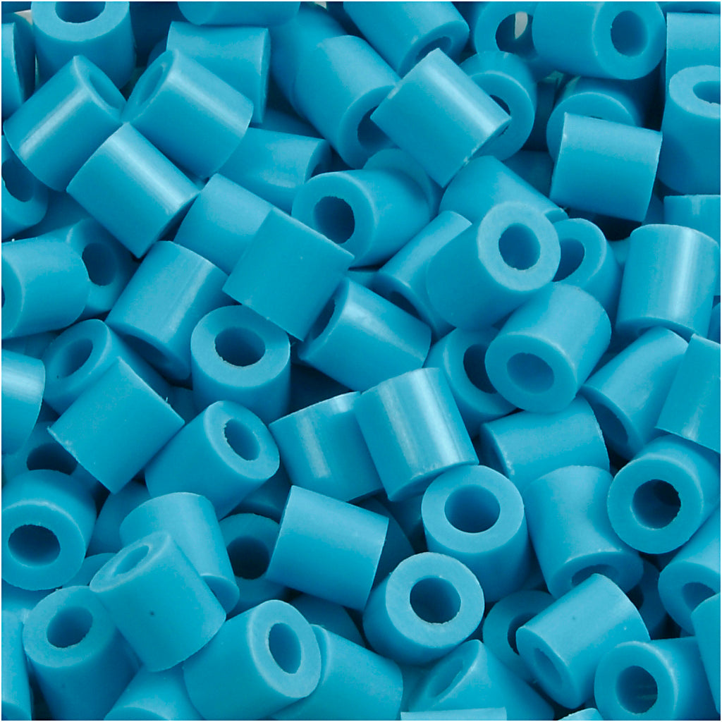 Cuentas Nabbi para planchar, medidas 5x5 mm, medida de agujero 2,5 mm, medianas, turquesa (32256), 6000 piezas 1 caja