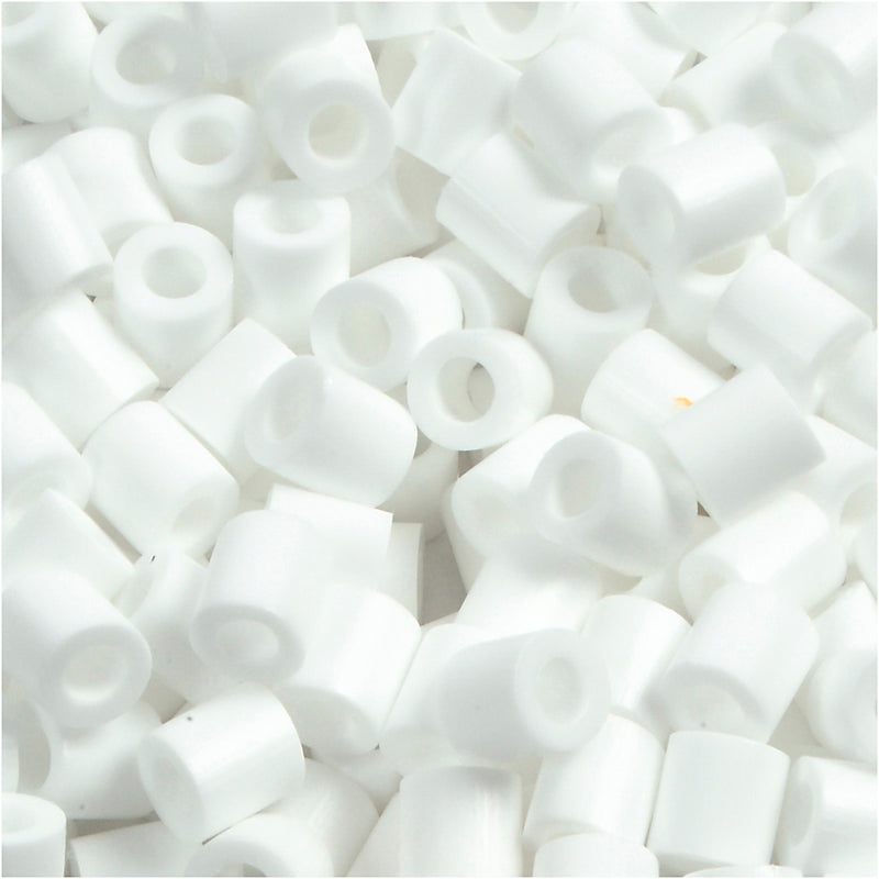 Perline termoadesive Nabbi, misura 5x5 mm, misura buco 2,5 mm, media, bianco (32221), 1100 pezzi 1 scatola