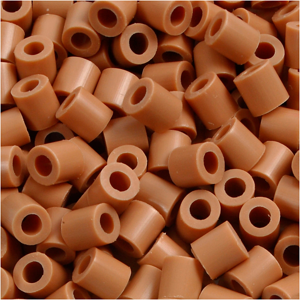 Perline termoadesive Nabbi, misura 5x5 mm, misura buco 2,5 mm, medie, marrone chiaro (32260), 1100 pezzi 1 scatola